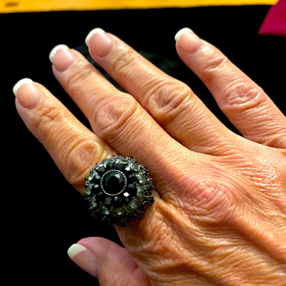Black Bling Statement Ring - image 3